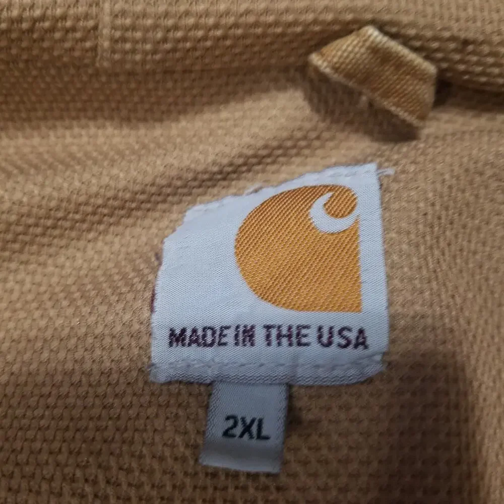 Carhartt Jacket Adult 2XL Hardhats Union Labor Canvas J131 BRN USA Made‎ Faded